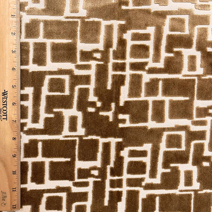 MAZE - CUT VELVET GEOMETRIC UPHOLSTERY FABRIC BY THE YARD