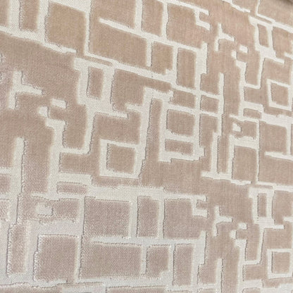 MAZE - CUT VELVET GEOMETRIC UPHOLSTERY FABRIC BY THE YARD