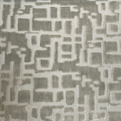 MAZE - CUT VELVET GEOMETRIC UPHOLSTERY FABRIC BY THE YARD