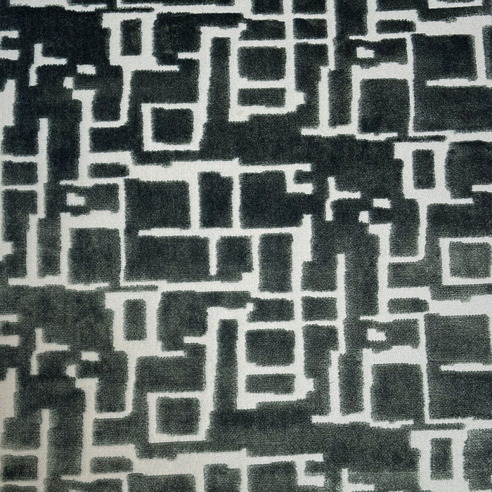 MAZE - CUT VELVET GEOMETRIC UPHOLSTERY FABRIC BY THE YARD
