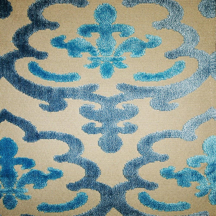 Temple - Cut Velvet Fabric Damask Pattern Drapery & Upholstery Fabric by the Yard - Available in 9 Colors - Peacock - Top Fabric - 8