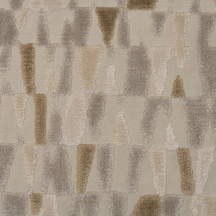 MOSAIC - GEOMETRIC PATTERN CUT VELVET UPHOLSTERY FABRIC BY THE YARD