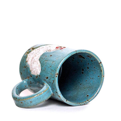 Mug - 16oz - Chicken (Teal) Ceramic Mug by White Squirrel Clayworks
