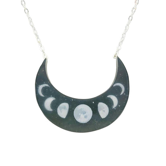 Necklace - Glitter Moons (Sterling Silver) by Fernworks