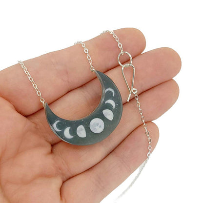 Necklace - Glitter Moons (Sterling Silver) by Fernworks