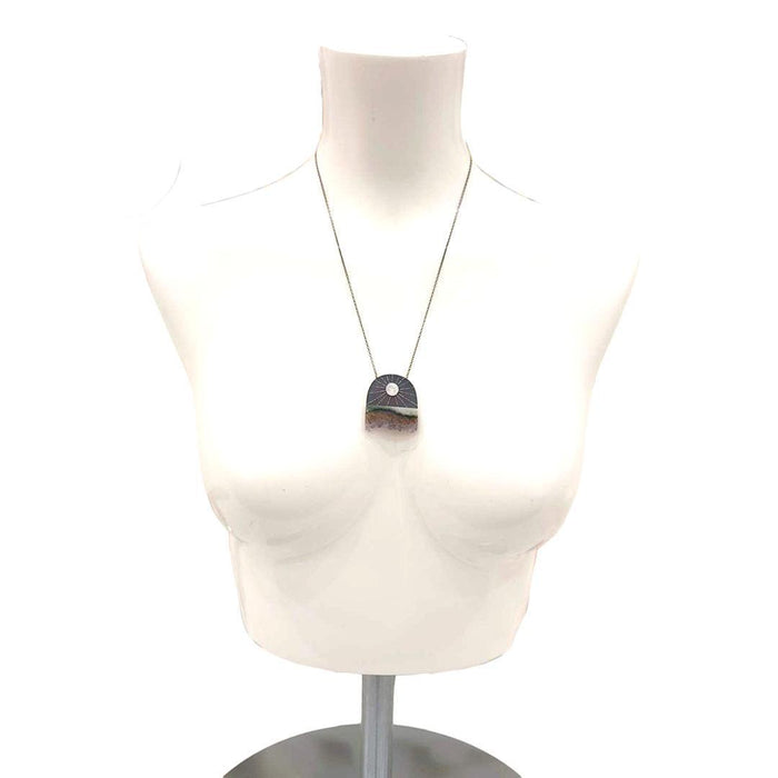 Necklace - Moon Rays Crystal (Brass) by Fernworks
