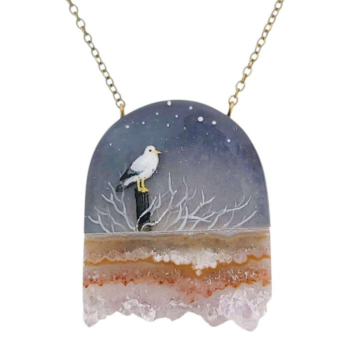 Necklace - Salt Crystal (Brass) by Fernworks