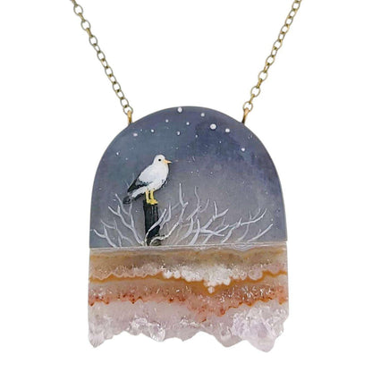 Necklace - Salt Crystal (Brass) by Fernworks