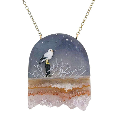 Necklace - Salt Crystal (Brass) by Fernworks