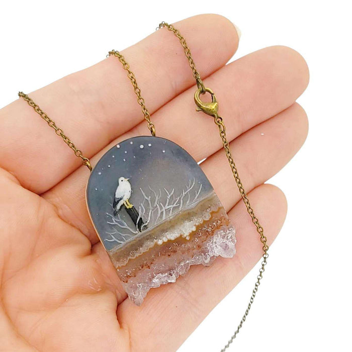 Necklace - Salt Crystal (Brass) by Fernworks