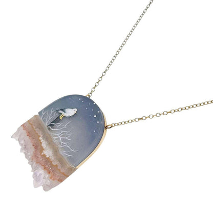 Necklace - Salt Crystal (Brass) by Fernworks