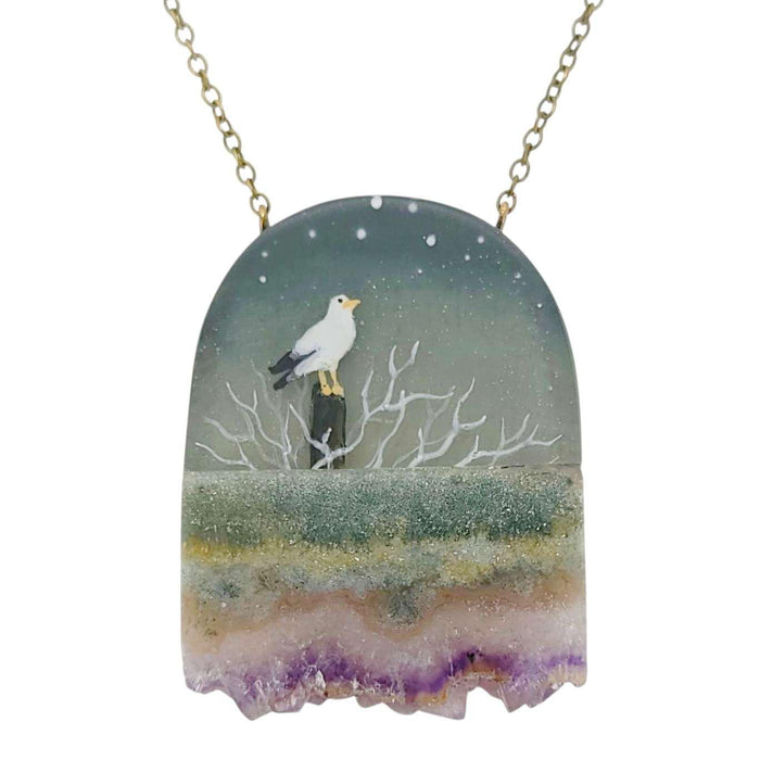 Necklace - Salt Crystal (Brass) by Fernworks