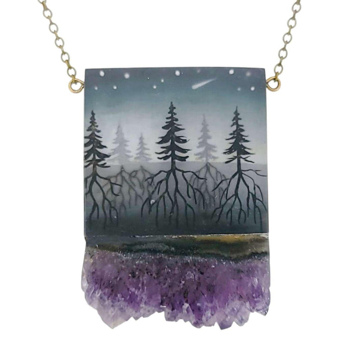 Necklace - Strata Crystal (Brass) by Fernworks