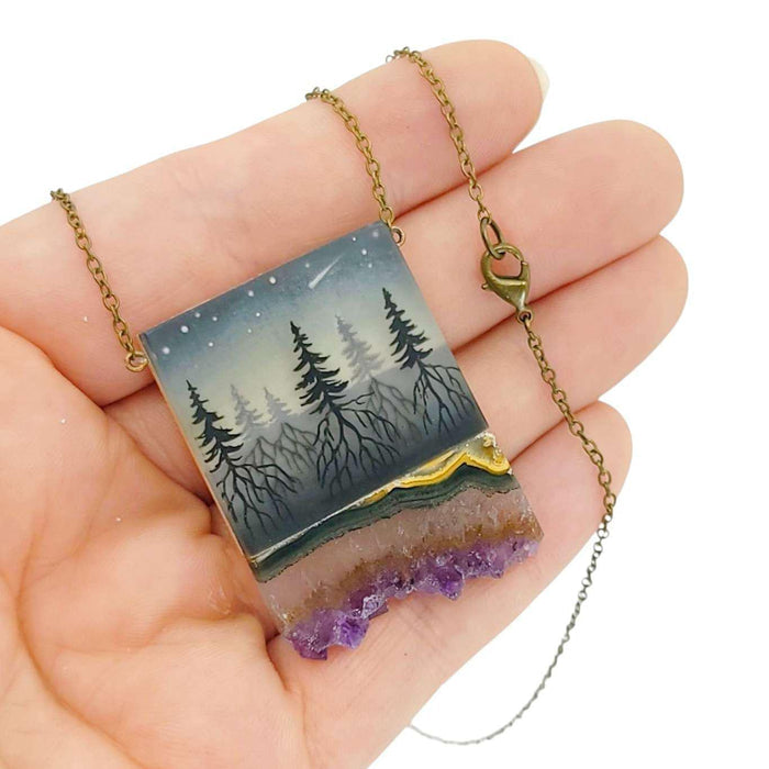 Necklace - Strata Crystal (Brass) by Fernworks