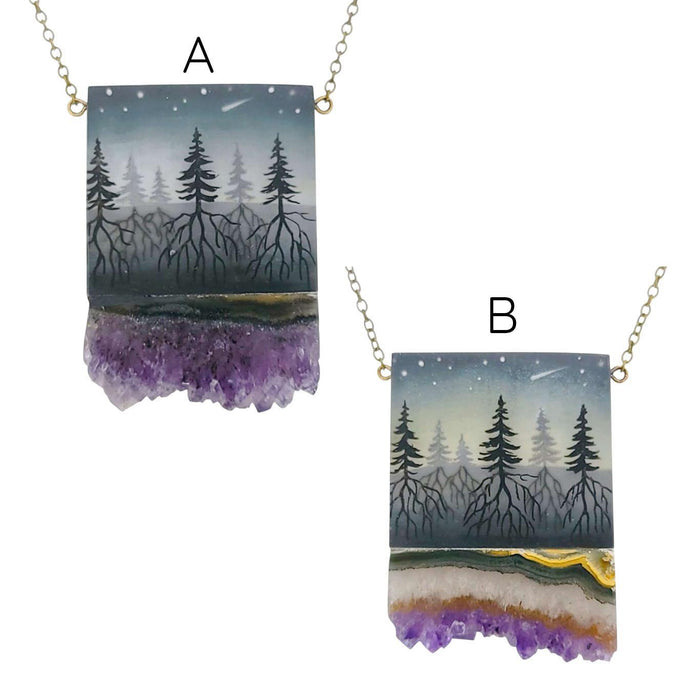 Necklace - Strata Crystal (Brass) by Fernworks