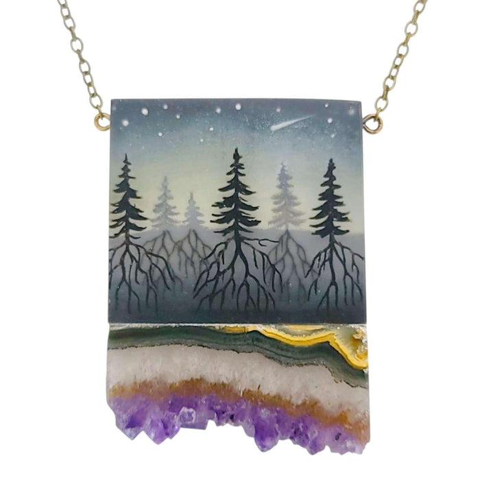 Necklace - Strata Crystal (Brass) by Fernworks