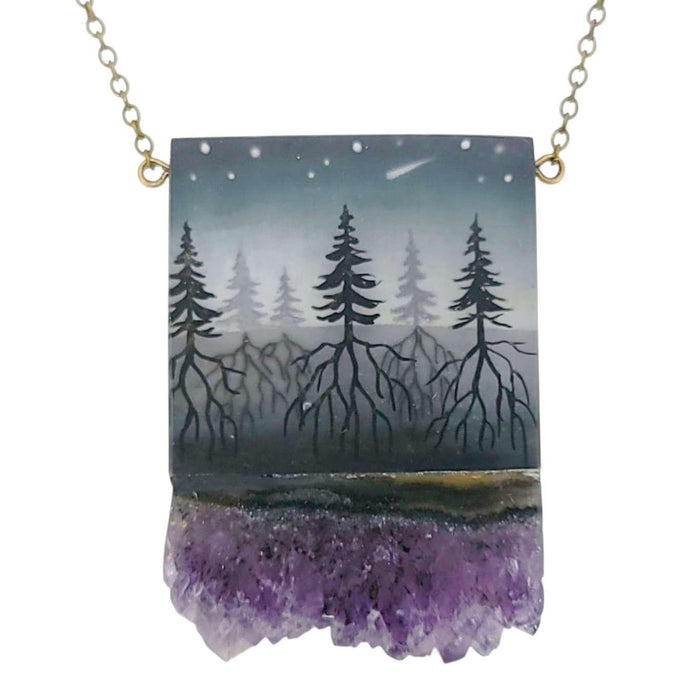 FW227A $122 - Brass - Strata Crystal 20in Necklace A