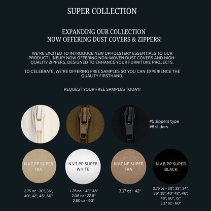 NON-WOVEN DUST COVER, LINING, WEED BARRIER - HIGH-QUALITY ZIPPERS - SUPER COLLECTION