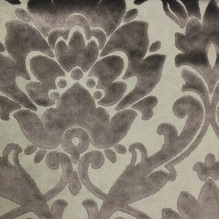 Radcliffe - Damask Pattern Lurex Burnout Velvet Upholstery Fabric by the Yard - Available in 23 Colors - Smoke - Top Fabric - 39