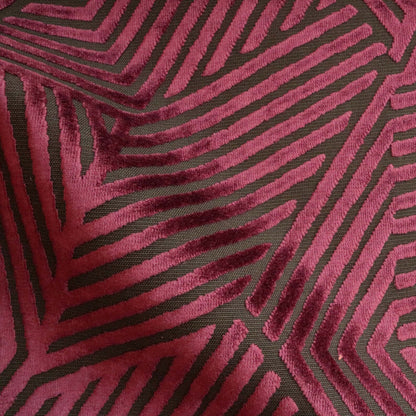 OTIS - AURORA, GEOMETRIC DESIGN BURNOUT VELVET UPHOLSTERY FABRIC BY THE YARD
