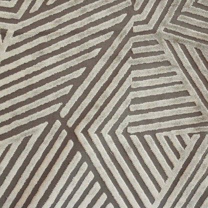 OTIS - AURORA, GEOMETRIC DESIGN BURNOUT VELVET UPHOLSTERY FABRIC BY THE YARD