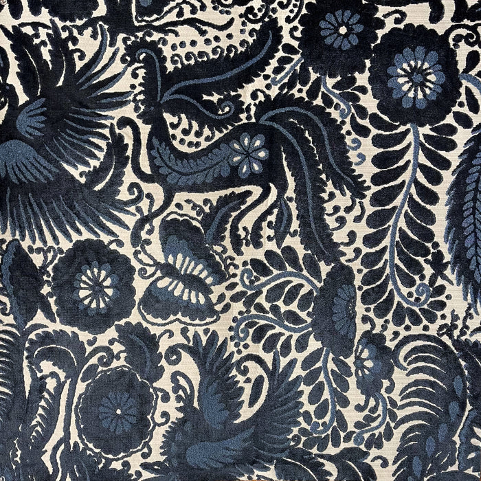 OTOMI - MEXICAN OTOMI PATTERN CUT VELVET UPHOLSTERY FABRIC BY THE YARD
