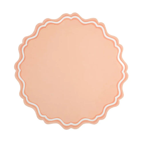 Peach Fancy Scallop Paper Placemats