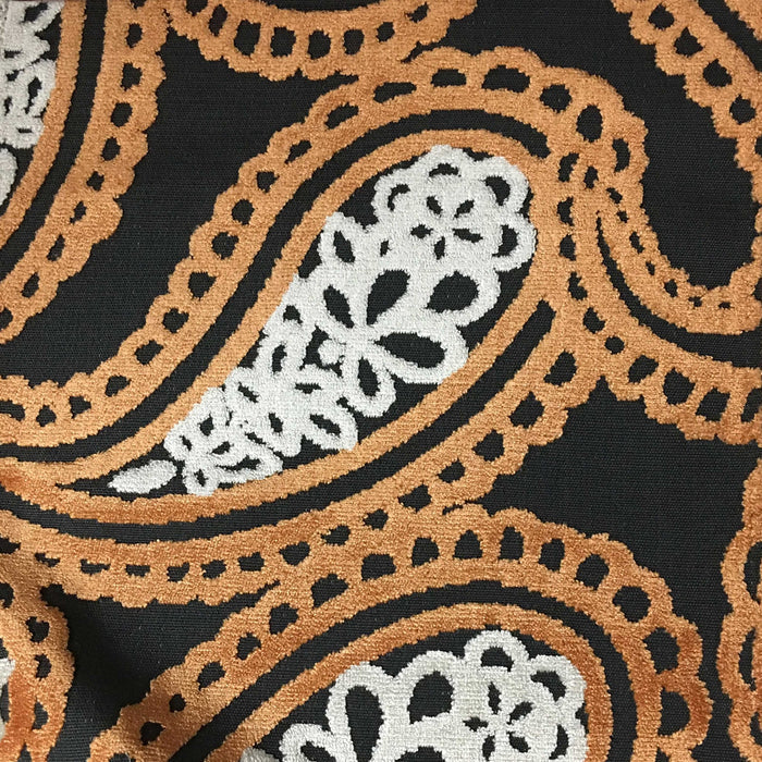 Victoria - Bold Paisley Cut Velvet Upholstery Fabric by the Yard - Available in 10 Colors - Carnival - Top Fabric - 7