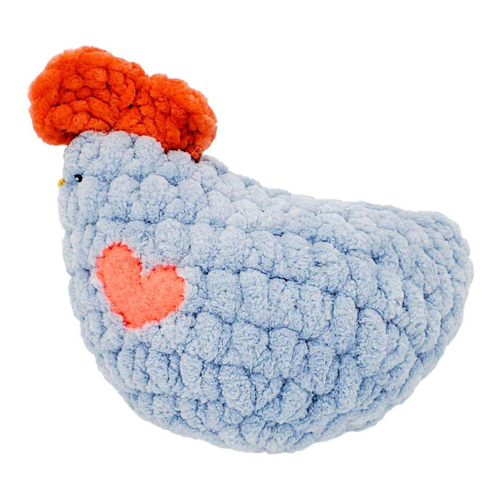 Plush Toy - Small Blue Chicken (Orange Heart) by Moyo Workshop