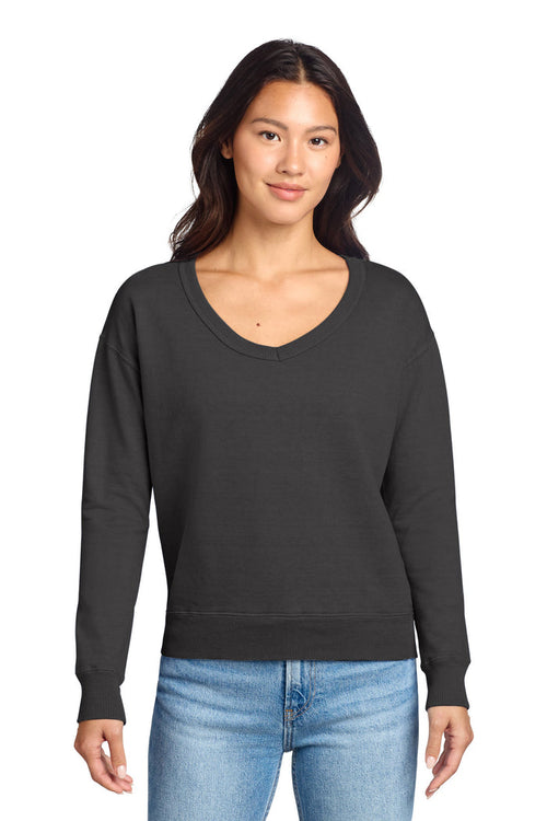 Port & Co™ Women's Beach Wash® Garment-Dyed V-Neck Sweatshirt LPC098V