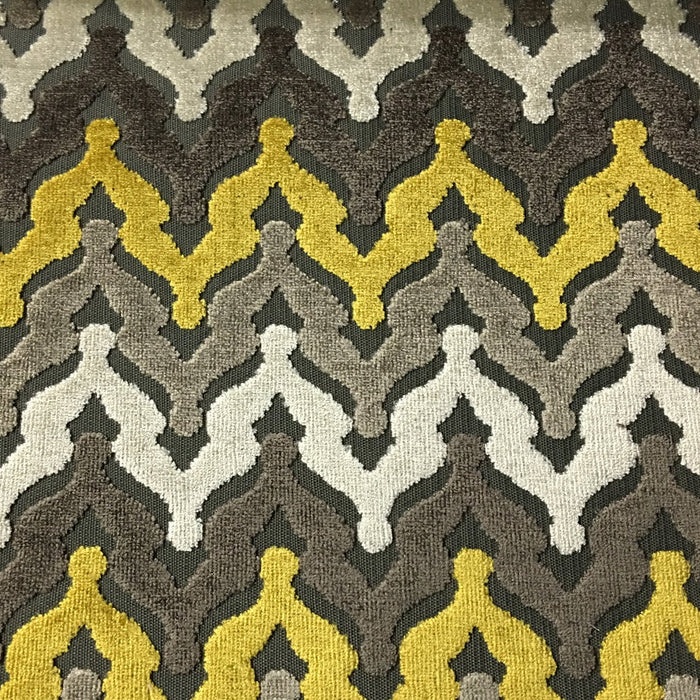 Lennon - Cut Velvet Fabric Drapery & Upholstery Fabric by the Yard - Available in 8 Colors - Golden - Top Fabric - 3