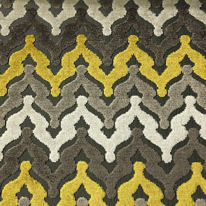 Lennon - Cut Velvet Fabric Drapery & Upholstery Fabric by the Yard - Available in 8 Colors - Golden - Top Fabric - 3