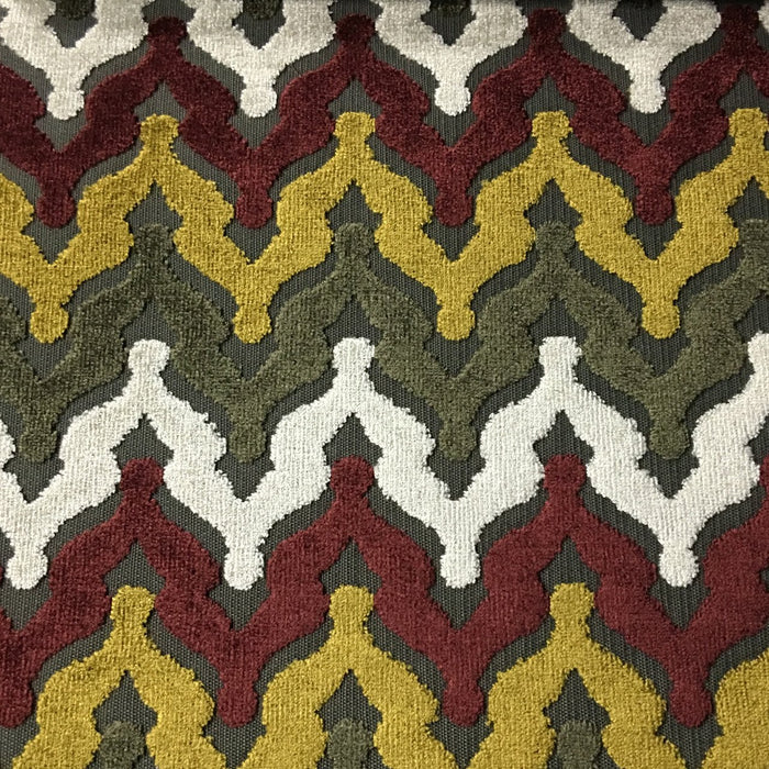 Lennon - Cut Velvet Fabric Drapery & Upholstery Fabric by the Yard - Available in 8 Colors - Henna - Top Fabric - 4