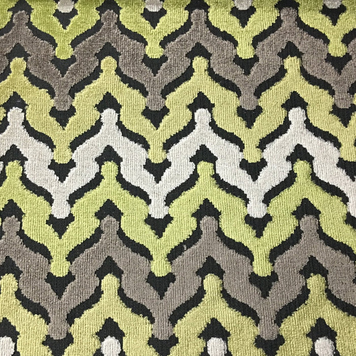 Lennon - Cut Velvet Fabric Drapery & Upholstery Fabric by the Yard - Available in 8 Colors - Grass - Top Fabric - 5