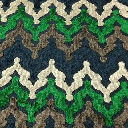 Lennon - Cut Velvet Fabric Drapery & Upholstery Fabric by the Yard - Available in 8 Colors - Emerald - Top Fabric - 6