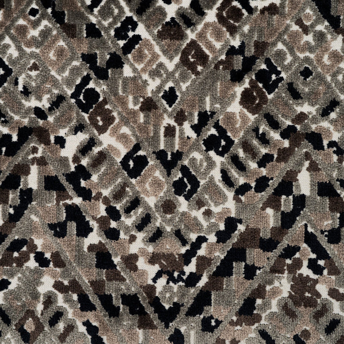 PUEBLA - GEOMETRIC CUT VELVET UPHOLSTERY FABRIC BY THE YARD