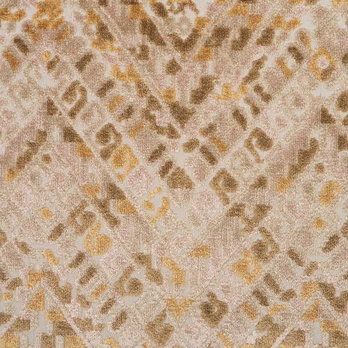 PUEBLA - GEOMETRIC CUT VELVET UPHOLSTERY FABRIC BY THE YARD