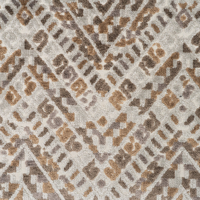 PUEBLA - GEOMETRIC CUT VELVET UPHOLSTERY FABRIC BY THE YARD