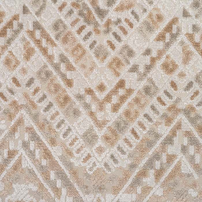 PUEBLA - GEOMETRIC CUT VELVET UPHOLSTERY FABRIC BY THE YARD