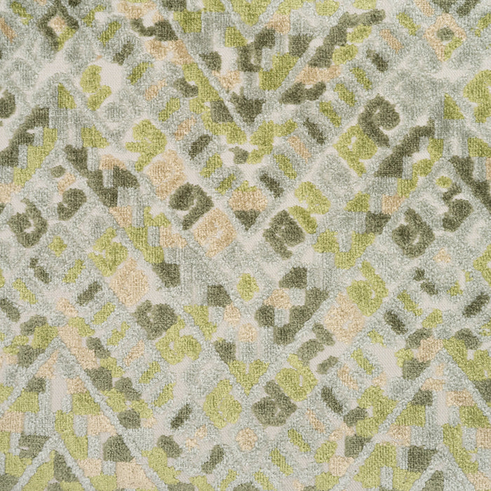 PUEBLA - GEOMETRIC CUT VELVET UPHOLSTERY FABRIC BY THE YARD