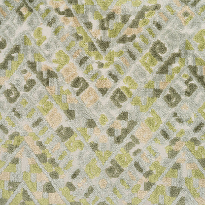 PUEBLA - GEOMETRIC CUT VELVET UPHOLSTERY FABRIC BY THE YARD
