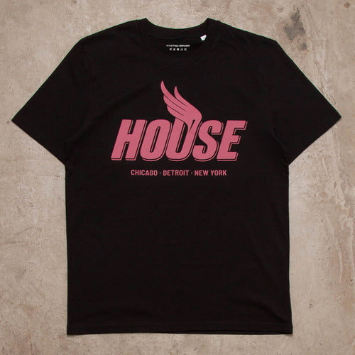 Red Peak House Front Print - Tshirt - Black