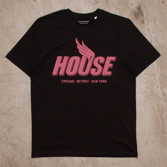 Red Peak House Front Print - Tshirt - Black