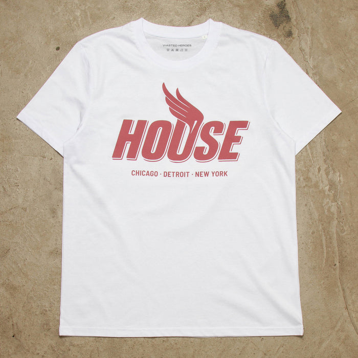 Red Peak House Front Print - Tshirt - White