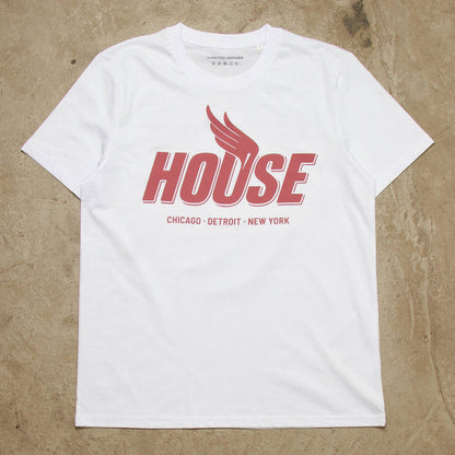 Red Peak House Front Print - Tshirt - White