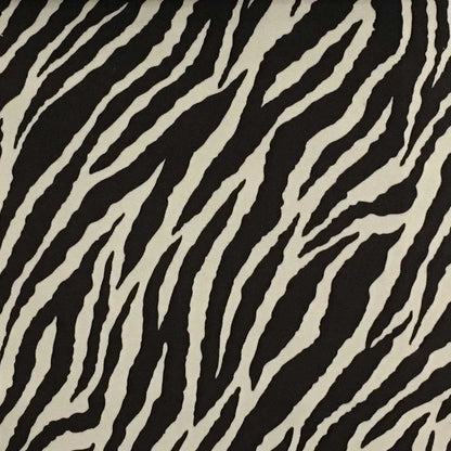Safari - Baby Zebra - Short Pile Velvet Fabric Drapery, Pillow, & Upholstery Fabric by the Yard - Available in 2 Colors - Brown / With Backing - Top Fabric - 2