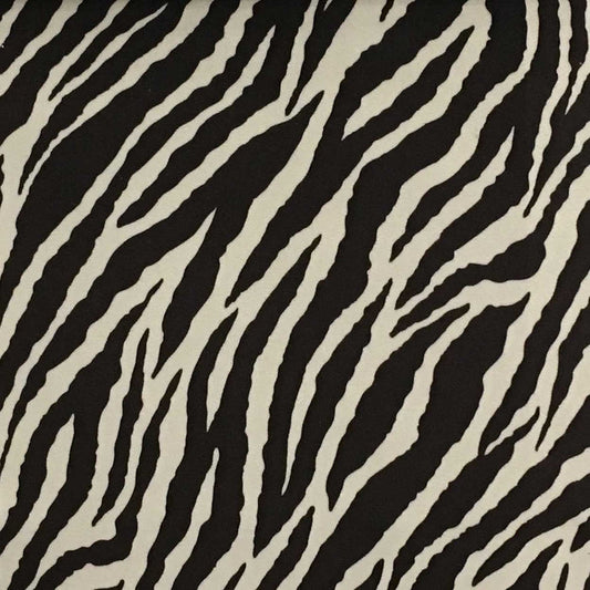 Safari - Baby Zebra - Short Pile Velvet Fabric Drapery, Pillow, & Upholstery Fabric by the Yard - Available in 2 Colors - Brown / With Backing - Top Fabric - 2