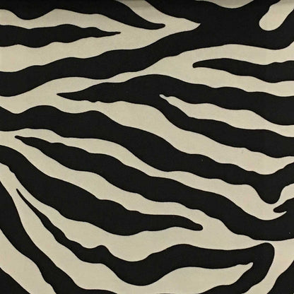 SAFARI - ZEBRA, LA ZOO SHORT PILE VELVET DRAPERY AND UPHOLSTERY FABRIC BY THE YARD