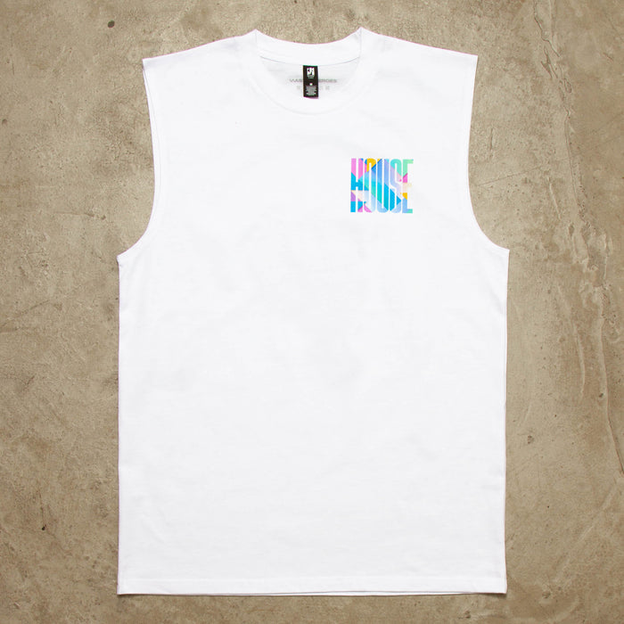 Solstice Higher House Back Print - Tank Tshirt - White