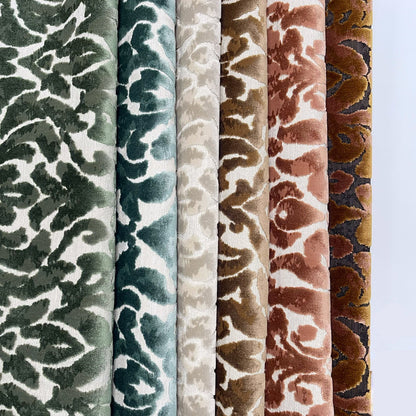 SOPHIA – Damask Cut Velvet Upholstery Fabric By The Yard